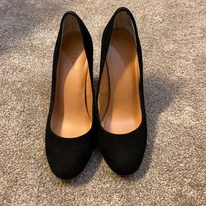 J.crew suede block heel pumps
